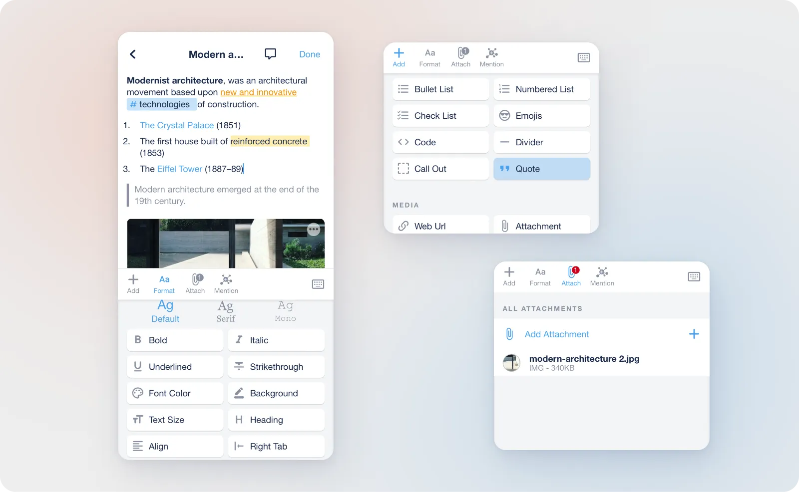 notes features