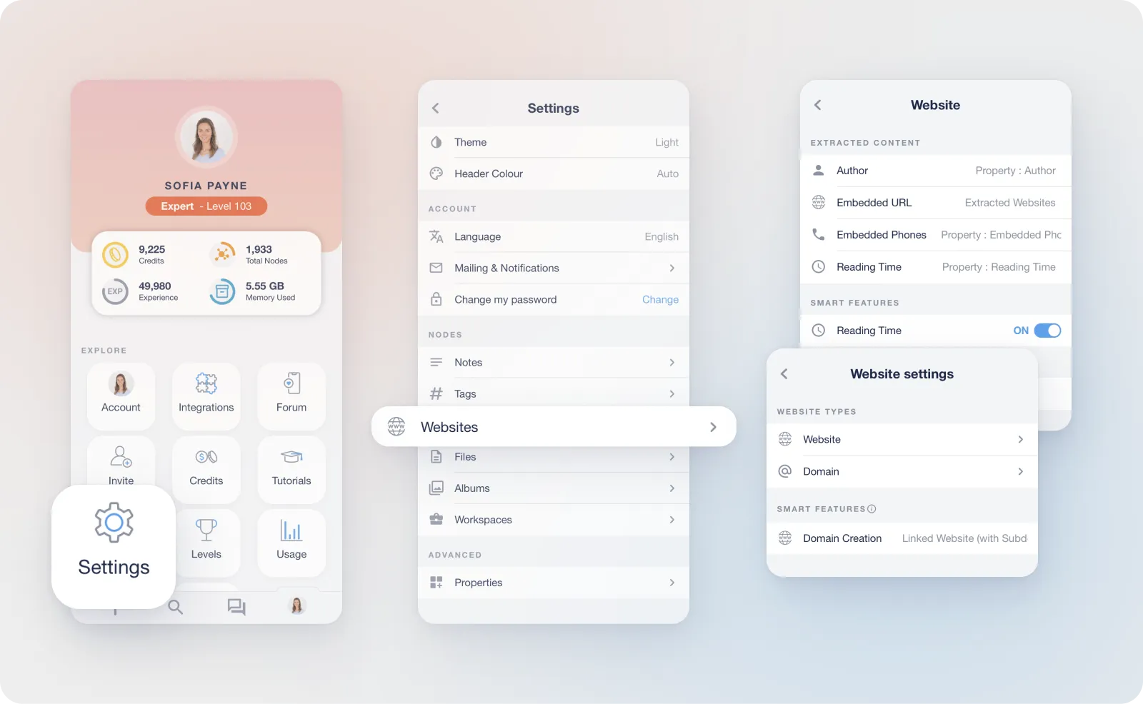 website settings